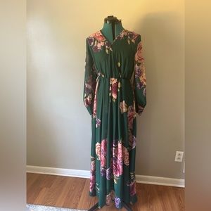 Brand: ricarica, Earth green tone with attached ropes and floral look